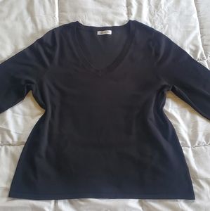Society 212 V-neck Casual Sweater Top Women's 2X Jet Black
